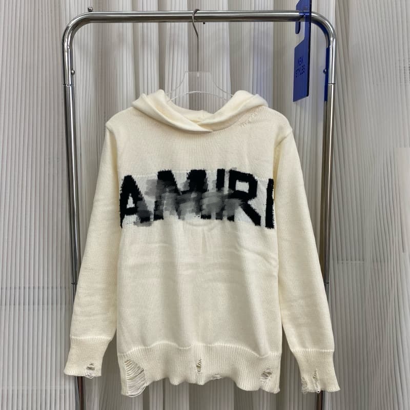 【25冬季爆款毛衣】amiri新品毛衣潮牌前后logo提花AMIRI字母男女|undefined