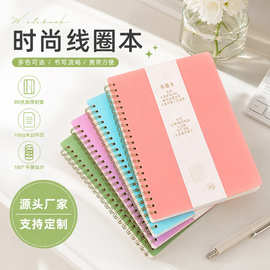 莫兰迪色系加厚pvc线圈笔记本简约高颜值学生考研英语单词本