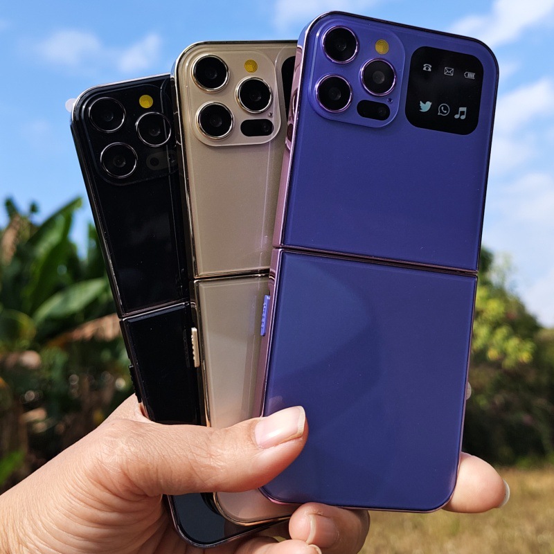 Qatlanan Klaviatura Telefonu Mini Qapaqlı Mobil Telefon
