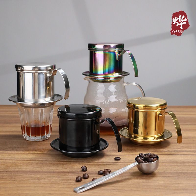 Vietnam Coffee Pot Hand Brewed Coffee Household Coffee Filter suit Stainless Steel Drip Pot Drip Pot Filter Cup