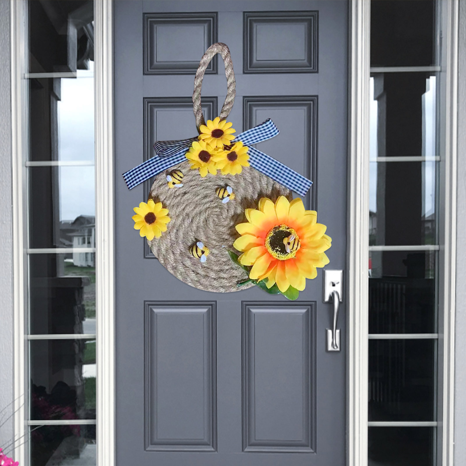 2023 transfronteriza Amazon Bee Festival simulación Garland cuerda de cáñamo puerta colgante artesanía decoración del hogar al por mayor cuerda de cáñamo Garland