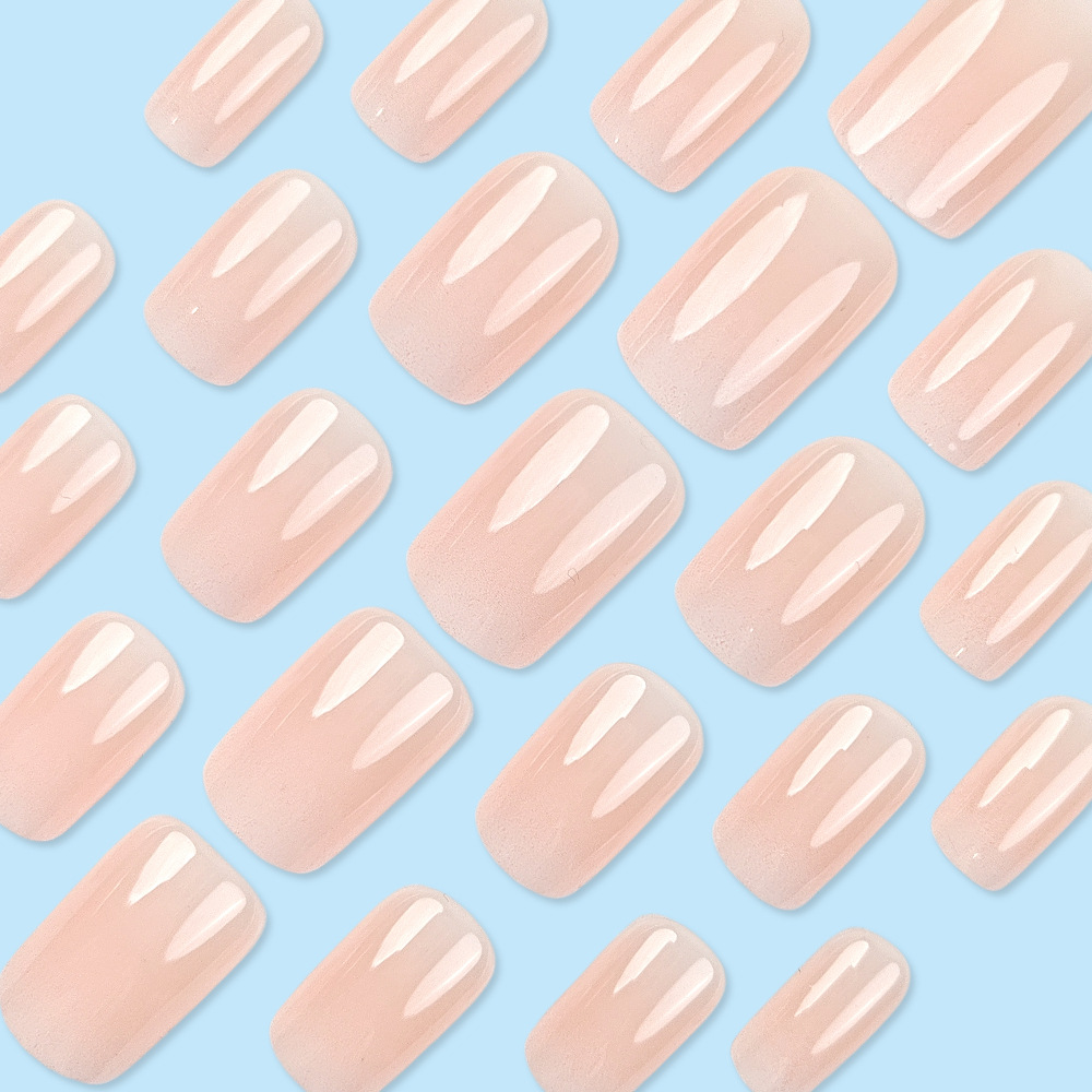 Paño de uñas de uñas degradado blanco rosa simple parche de uñas de cabeza plana dulce producto terminado al por mayor venta caliente transfronteriza