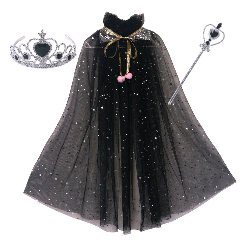 Новый крест-границы высокое качество девушки Замороженные Корона костюм Аиша принцесса блесток мыс плащ