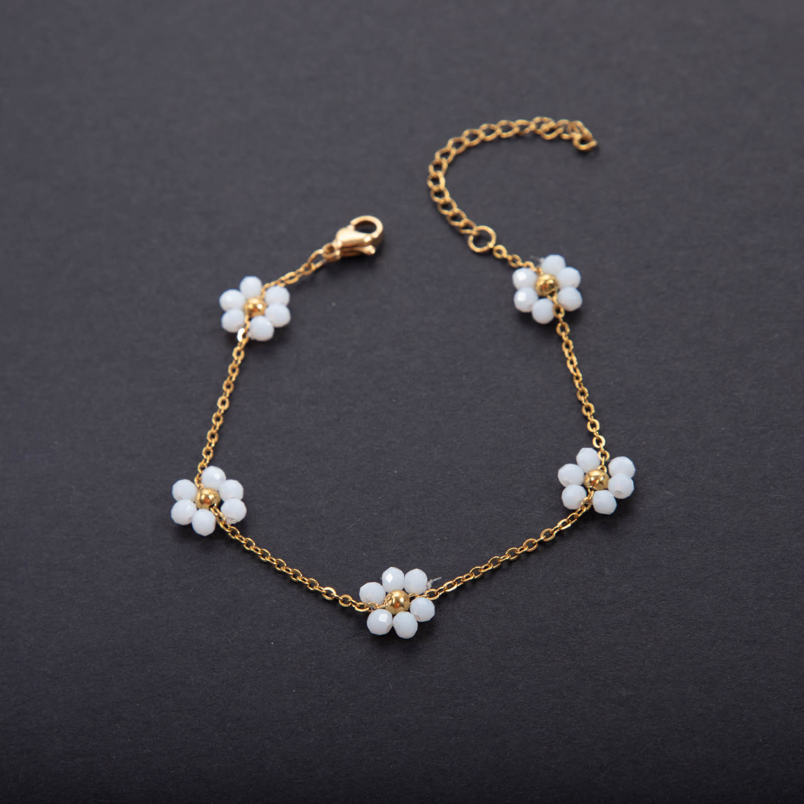 13g Weight Sweet Flower Titanium Steel Bracelets In Bulk