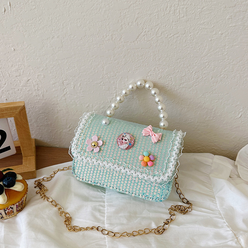 Bolsos populares de este año, bolsos accesorios de niñas, bolsos de perlas de moda, bolsos de hombro para niños coreanos.