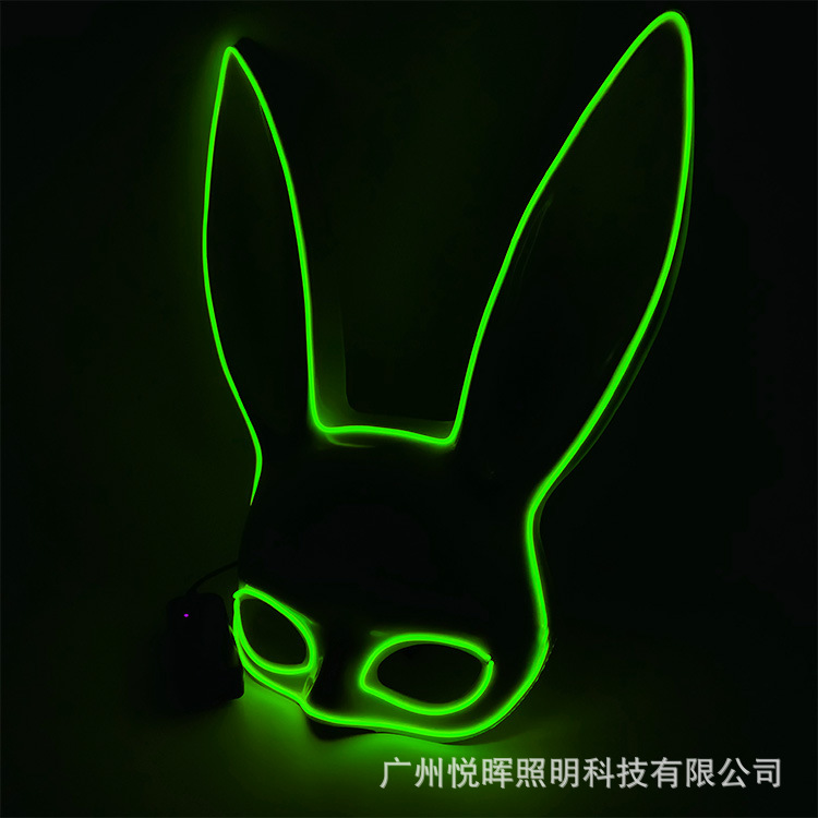 Wansheng lindo conejo belleza vestir máscara fluorescente bar discoteca Carnaval sexy conejito Máscara Luminosa