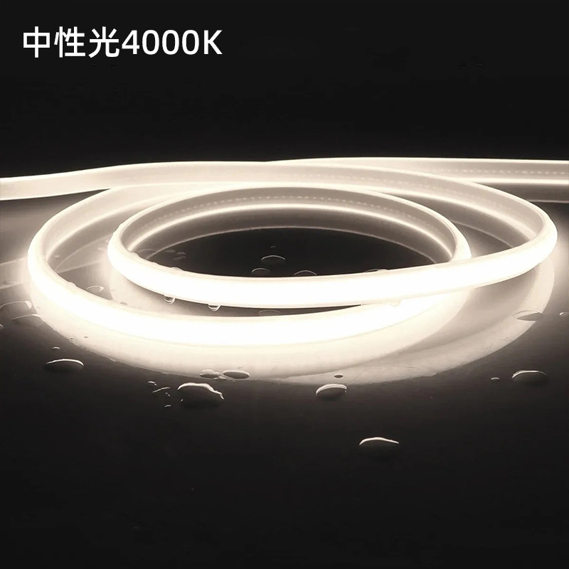 Tira de luz cob tira de luz led 220V sin estroboscopio de silicona tipo de línea sala de estar techo autoadhesivo flexible impermeable de alta presión al aire libre