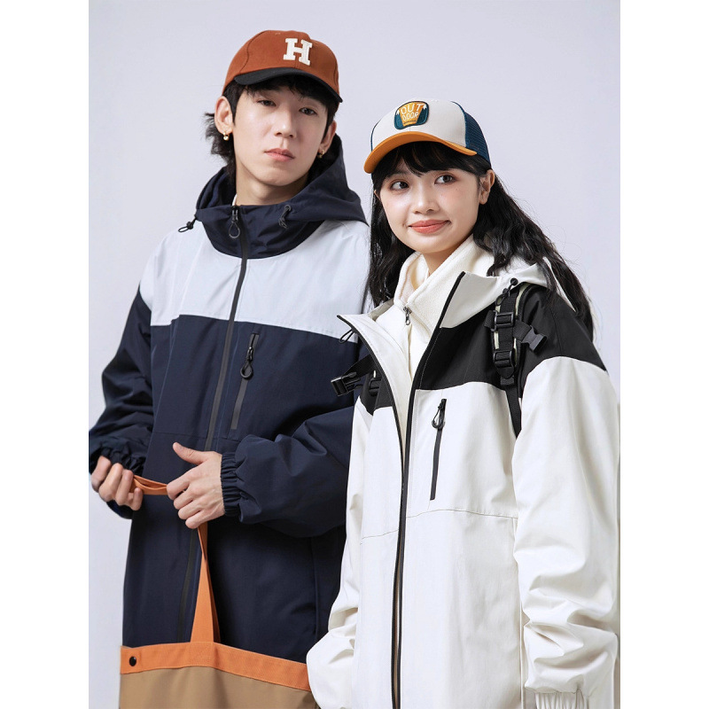 新款三合一情侣冲锋衣外套连帽户外加绒加厚男夹克摇粒绒保暖外套