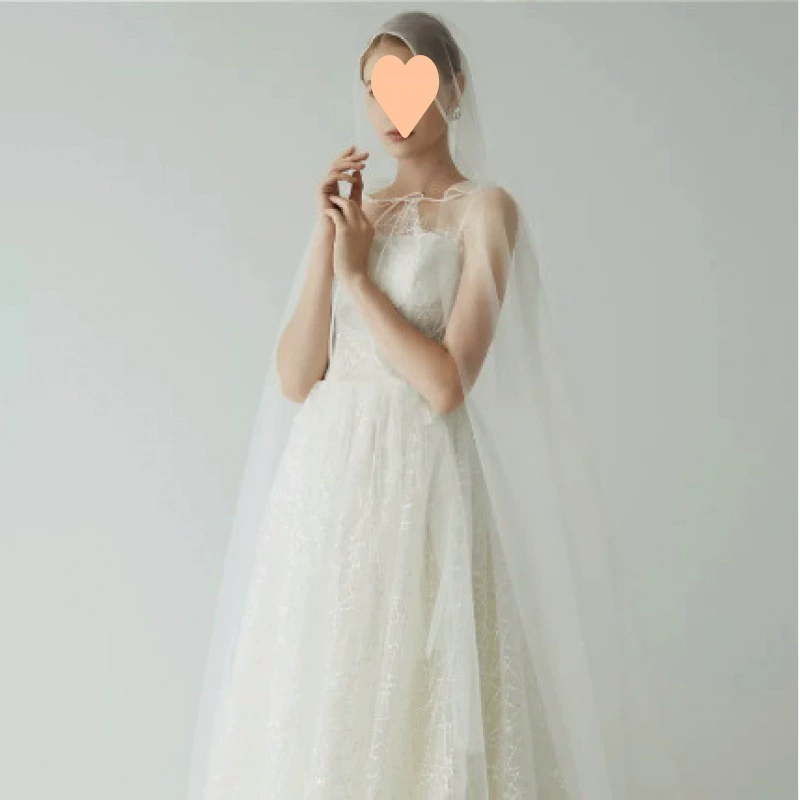 Long thin white cloak with hood for bride, trench coat