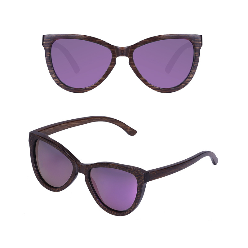 New Cat eye polarized fashion retro sunglasses light luxury bamboo unisex fashion wooden sunglasses