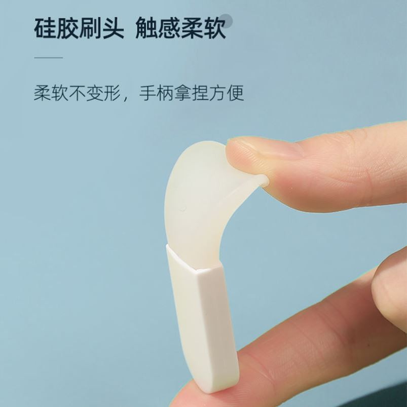 新款泥膜專用膏霜刷面部硅膠面膜刷雙頭兩用迷你短柄硅膠挖勺