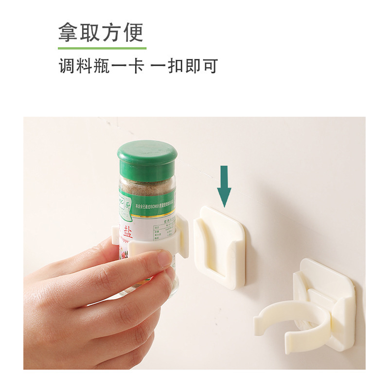 Rack de almacenamiento de cocina Botella de condimentos Cuchara Rack de almacenamiento de objetos tipo pegado Cuchara de arroz gancho Household Soup Finishing Rack