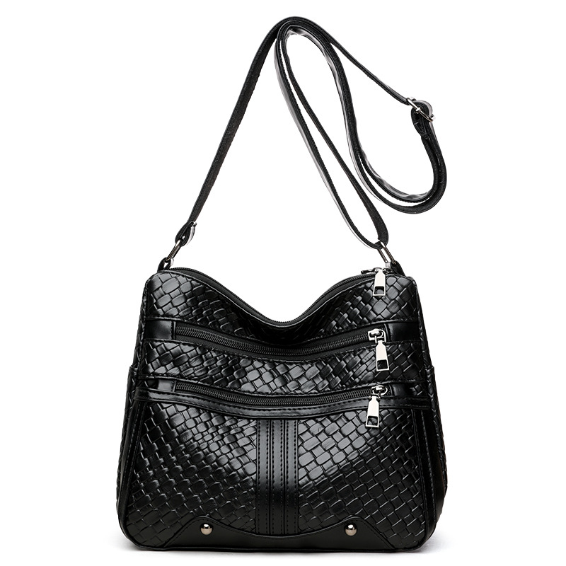 Bolsos mujer transfronteriza nueva bolsa de mensajero bolso de hombro de cuero suave retro simple y moderno bolso de mujer de gran capacidad con múltiples bolsillos