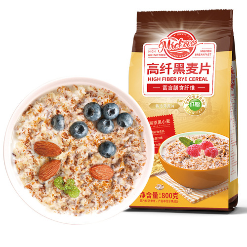 High-fiber rye flakes, low-fat oatmeal, ready-to-drink oatmeal, breakfast for fitness, meal replacement