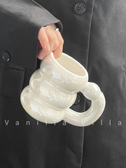 Designer-style niche Instagram-style ceramic cups, high-quality aesthetic cups for home drinking, office coffee cups for women