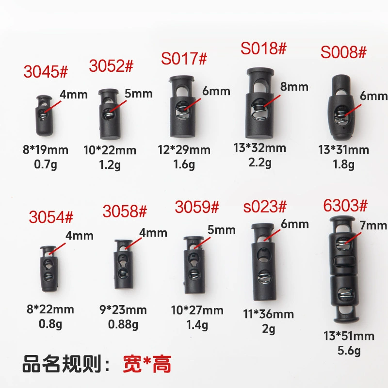 Прямые поставки с завода: круглые пластиковые пряжки для веревок, цилиндрические пружинные пряжки с двумя отверстиями, пряжки «свиной нос», разноцветные пряжки с двумя отверстиями.