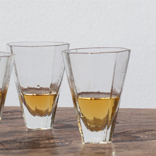 Batch transparent glass teacups, handcrafted heat-resistant hammered diamond cups, Sake cups, owner's tea drinking cups, Gongfu tea set