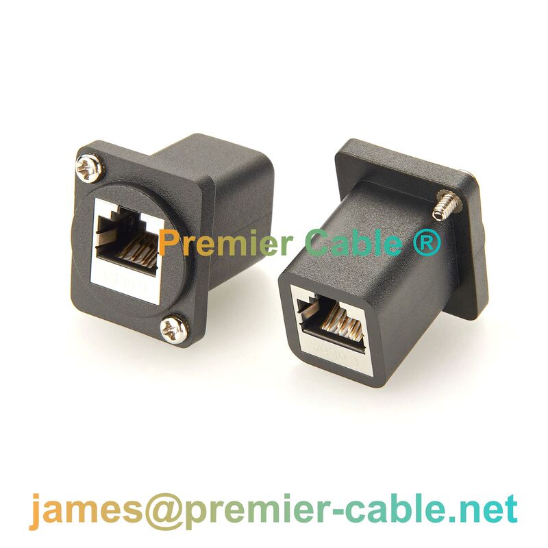 Industrial Cat6A Gigabit Rj45 Ethernet D-Type Panel Mount Connector High-Speed Network Communication Interface Industrial Cat6A Gigabit Rj45 Ethernet D-Type Panel Mount Connector High-Speed Network Communication Interface