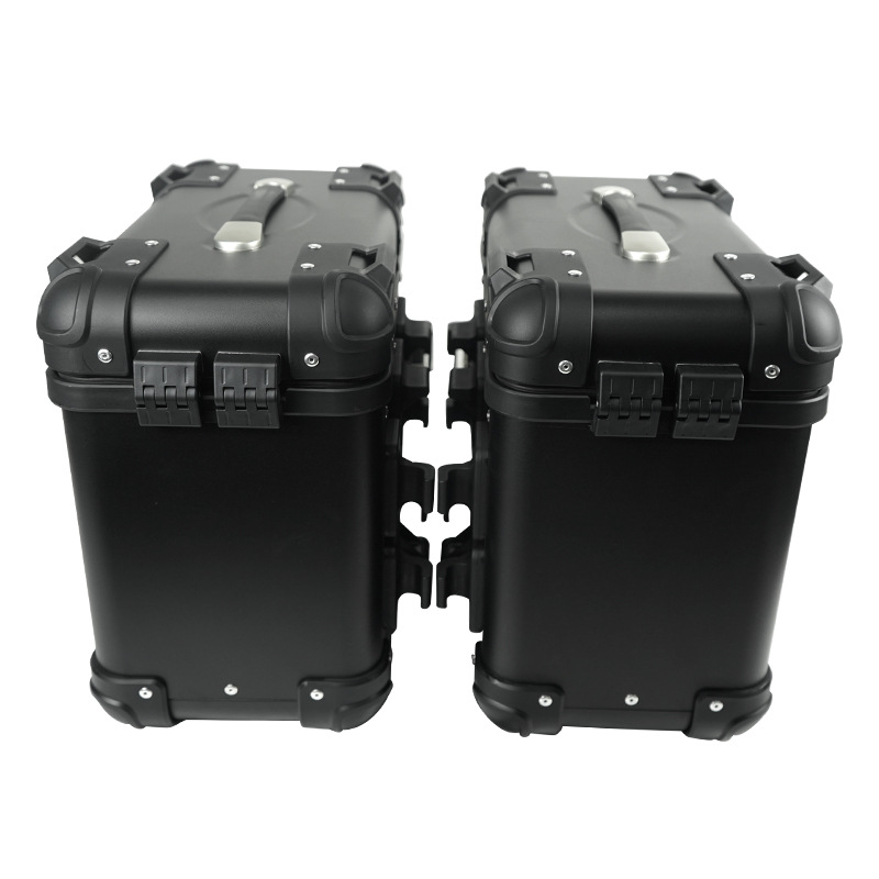 Manufacturer Wholesale Electric Vehicle Motorcycle Rounded Corner Side Box Motorcycle Universal Aluminum Alloy Side Box Side-Mounted Box