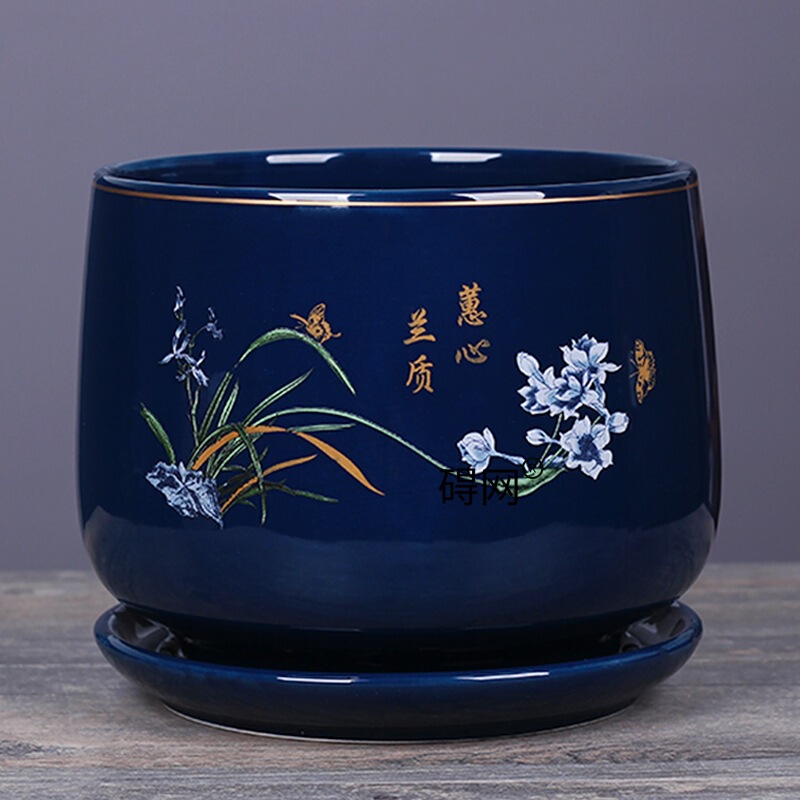植木鉢セラミックトレイ付き大型家庭用屋内リビングルームポトスオーキッド植木鉢花栽培特別なポットクリアランス|undefined