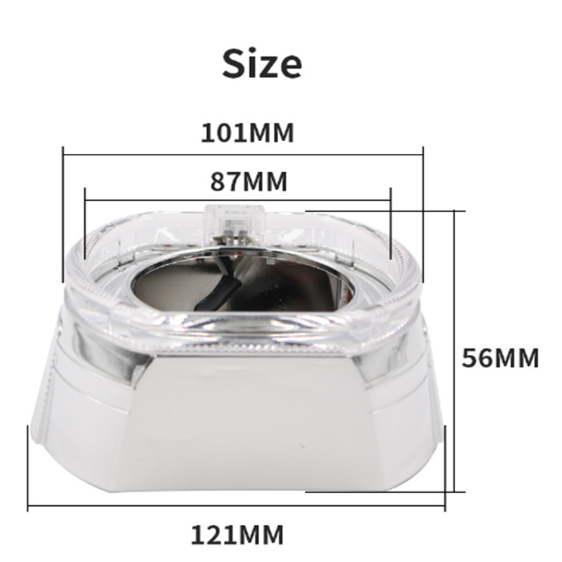 Cuadrado cubierta de decoración de automóviles LED faro lente cubierta de decoración 2.5 / 3 pulgadas guía de luz universal ángel ojo