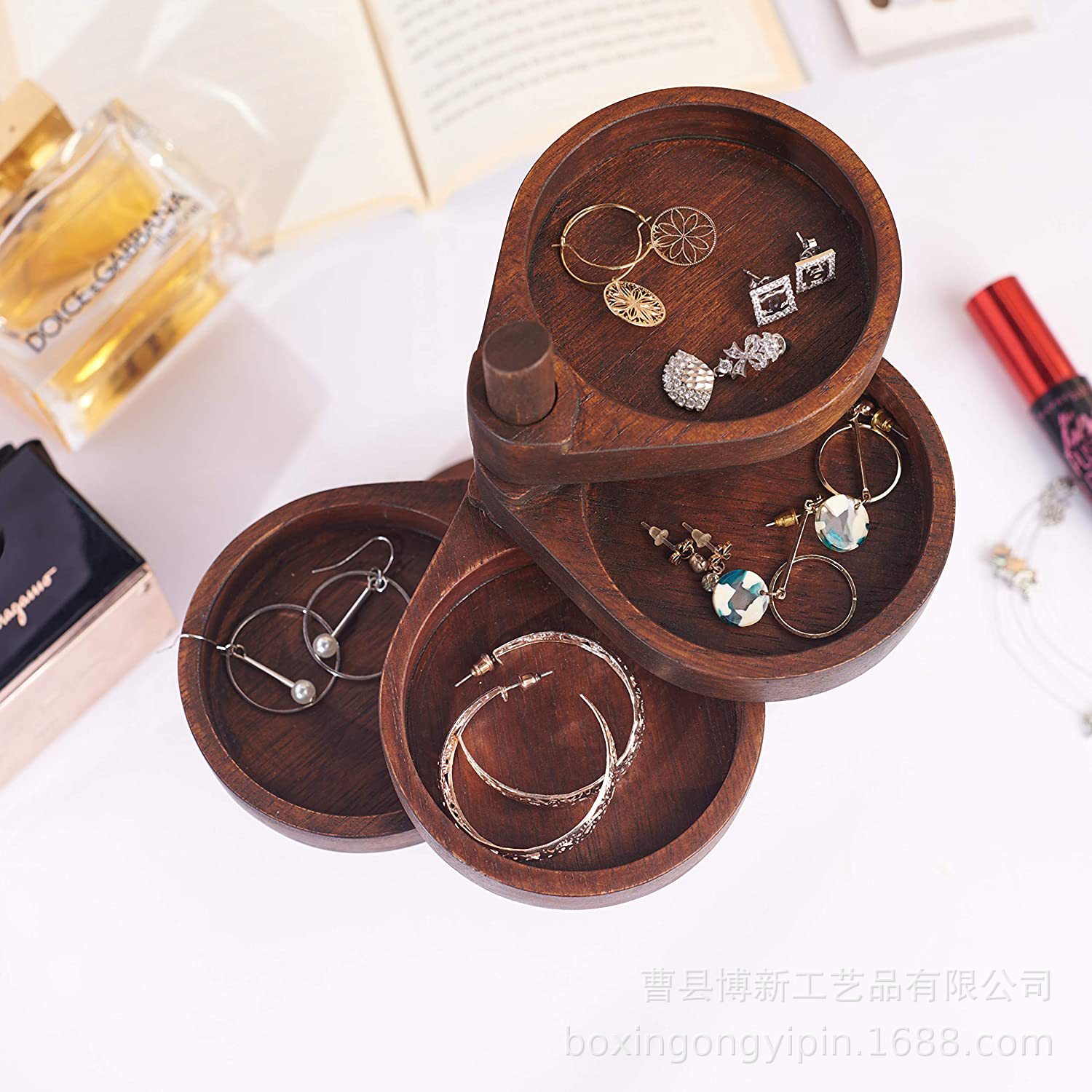 Japanese brand table retro brown storage system
