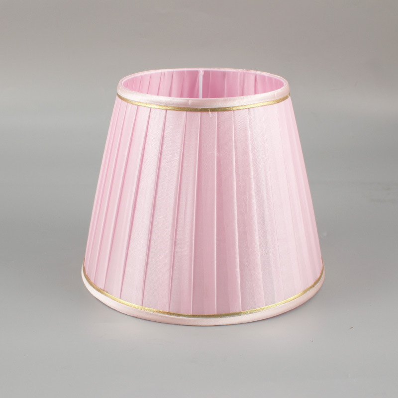 Tela transfronteriza plegable pantalla lámpara de mesa lámpara de pie lámpara de hotel sala de estar dormitorio borde dorado pantalla de tela al por mayor