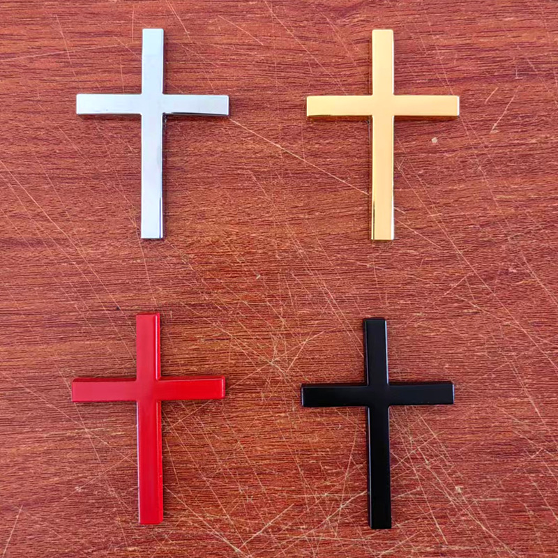 Hot car metal stickers 3D three-dimensional metal cross car label…