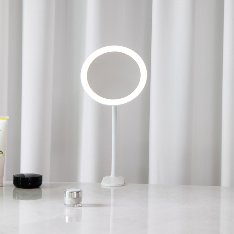 [personalizada] espejo de maquillaje LED con lámpara de clip para estudiantes de carga espejo de ampliación de escritorio de oficina
