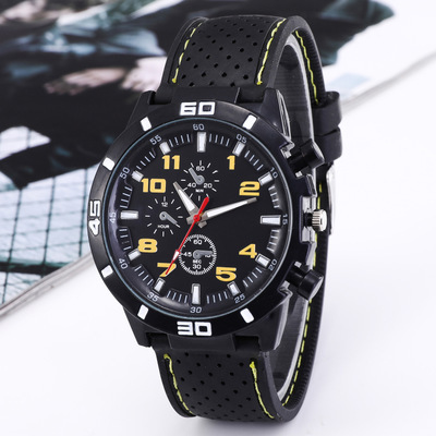 Sports Solid Color Buckle Quartz Men's Watches display picture 4