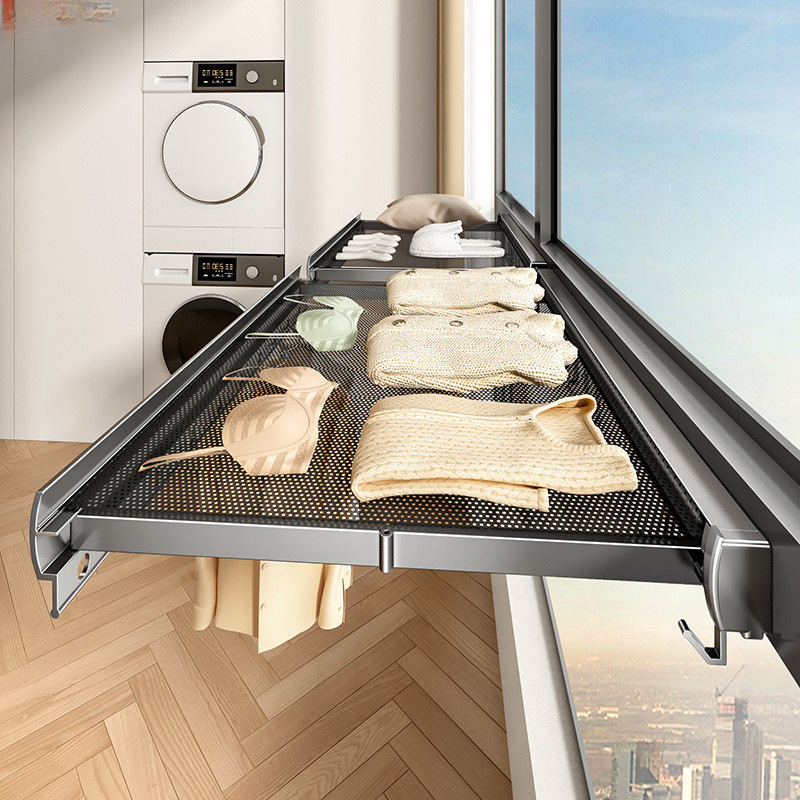 Tiandiyu balcony invisible folding clothes drying rack shoe rack…