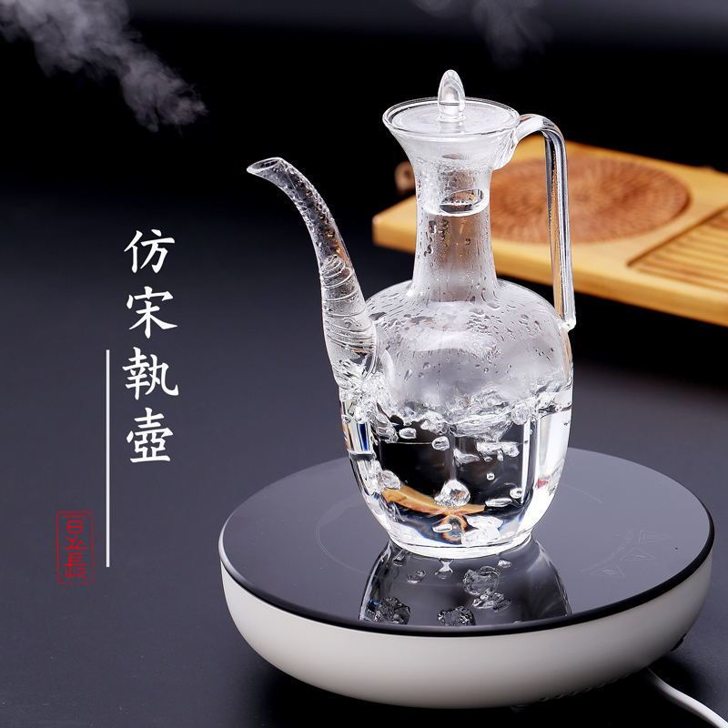 Imitation Song Dynasty Hand-Held Glass Imperial Concubine Pot for Electric Ceramic Stove, Antique Creative Glass Teapot and Wine Warmer Wholesale Imitation Song Dynasty Hand-Held Glass Imperial Concubine Pot for Electric Ceramic Stove, Antique Creative Glass Teapot and Wine Warmer Wholesale