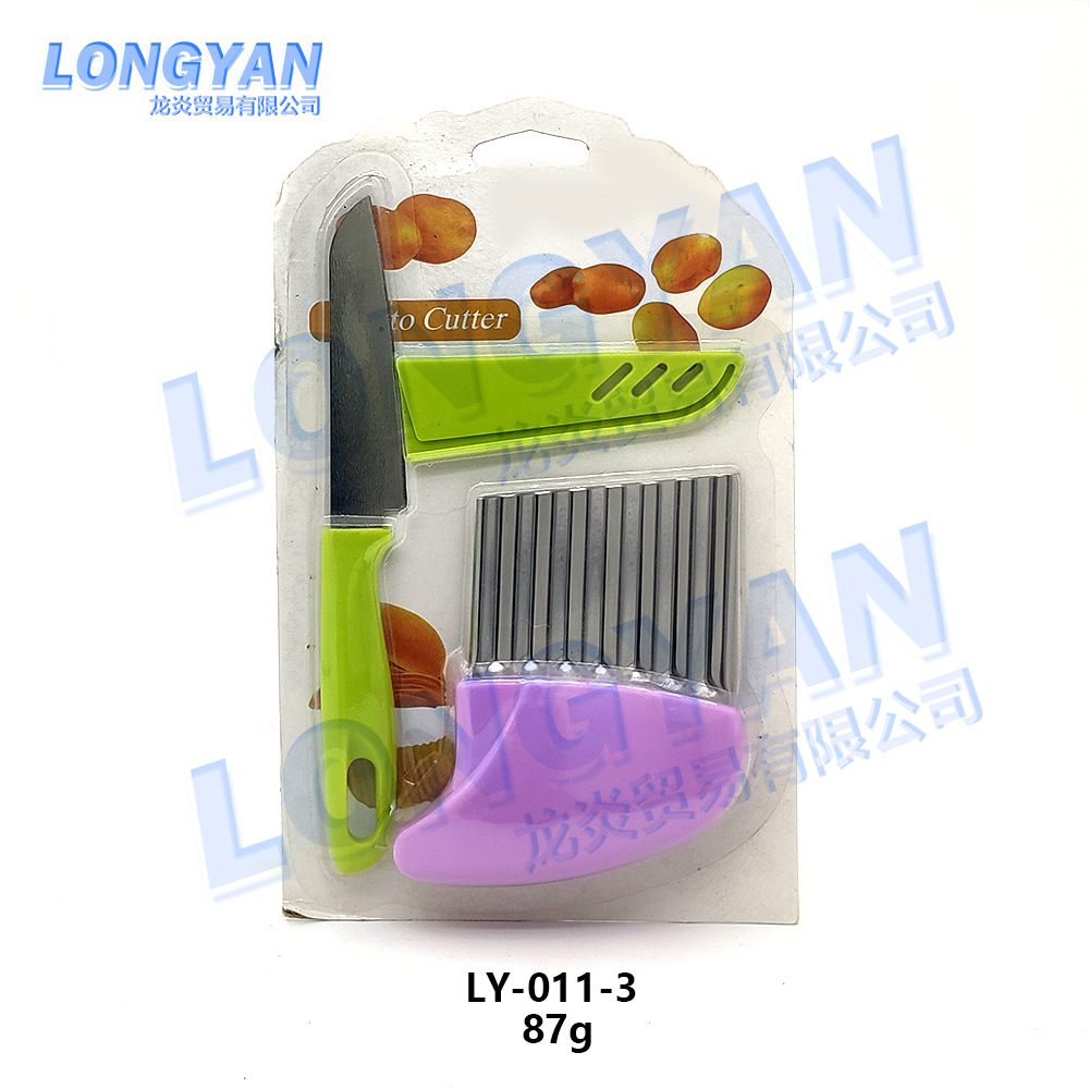 Cortador de patatas de dientes de lobo cortador de patatas ondulado cuchillo de onda doméstico cortador de verduras herramienta de corte de patatas fritas