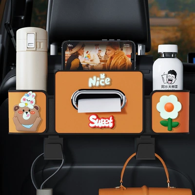 Car cup holder/beverage holder – Seat Rear Storage Box Hook - orange-nice-bear-series-4th-generation-seat-storage-box
