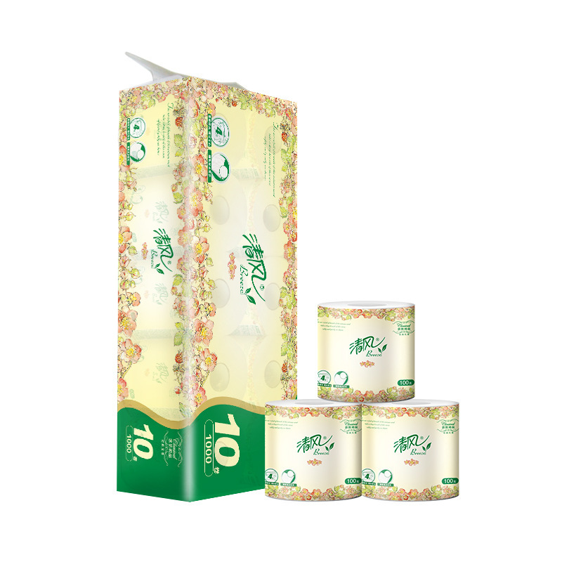 【新人专享】清风4层卷纸100g卷*3卷散装卫生纸欧院家用厕所纸巾|undefined