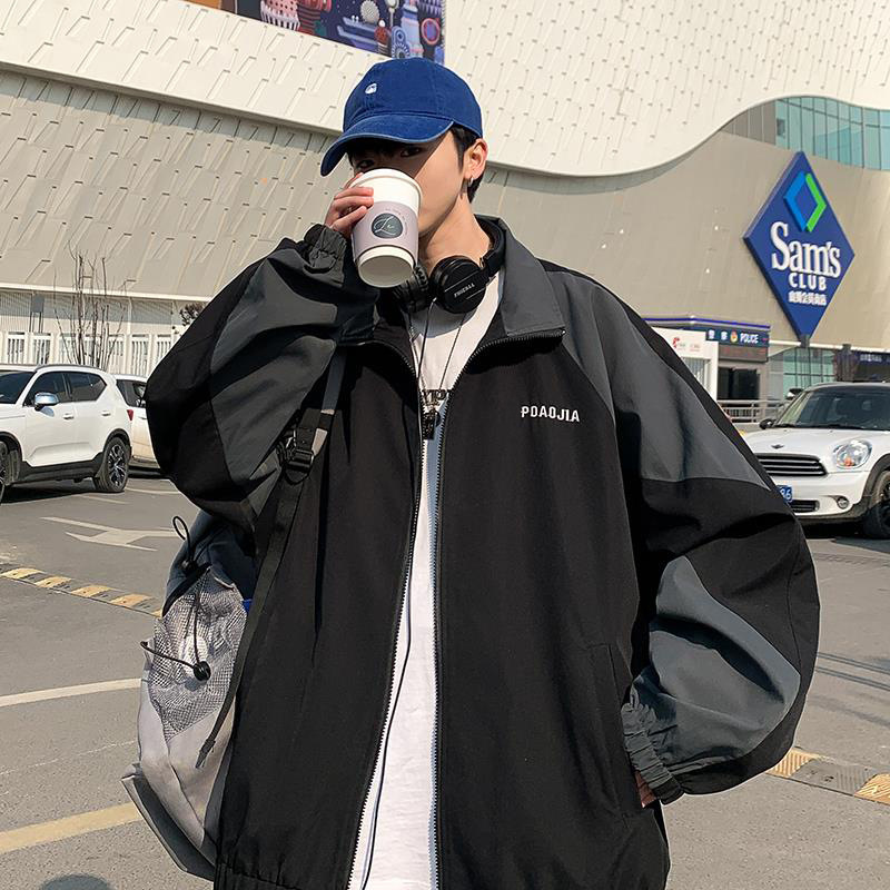 의류 새로운 스타일 재킷 2022 캐주얼 남성 느슨한 홍콩 스타일 재킷 트렌디 브랜드 봄과 가을 올 매치 캐주얼