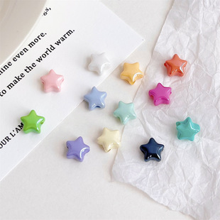 Chen Ming Acrylic Macaron Color Small Five-pointed Star Beads Handmade diy Hair Rope Bracelet Beaded Jewelry Accessories