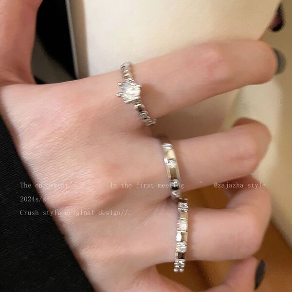 Small design sophisticated fashionable minimalistic ring with stone…