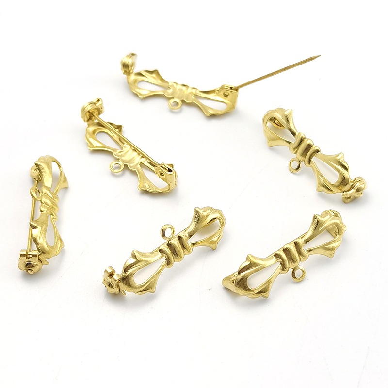 金属蝴蝶结带吊圈别针胸针 扣针 服饰箱包饰品安/全别针配件批发