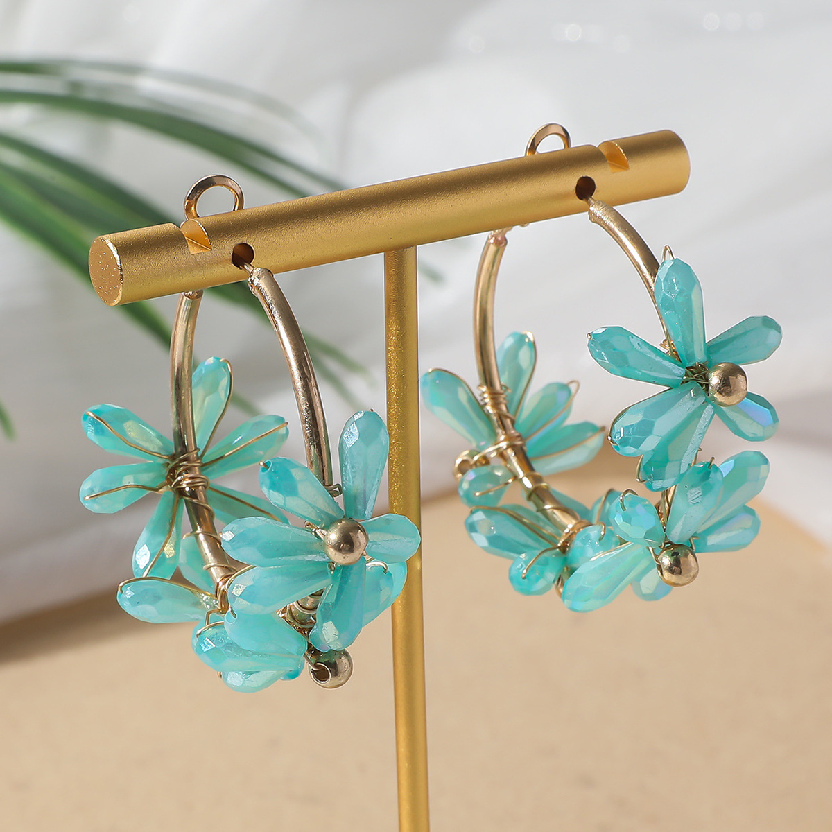 20g Weight 304 Stainless Steel Ear Needle Material Earrings Classification 1 Pair Quantity Holiday, Travel Occasion Artificial Crystal Material Flower Pattern All Seasons Season Women's Gender Vacation, Classic Style Style 1 Pair Vacation Classic Style Flower Artificial Crystal Earrings 4