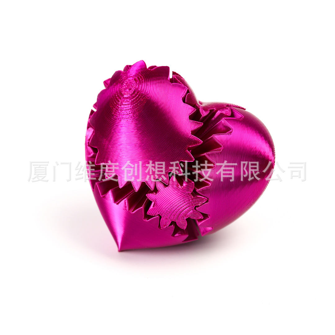 Transfronterizos amor en forma de corazón Gear Ball 3D impresión reducción de presión juguetes adornos regalos de San Valentín bola giratoria