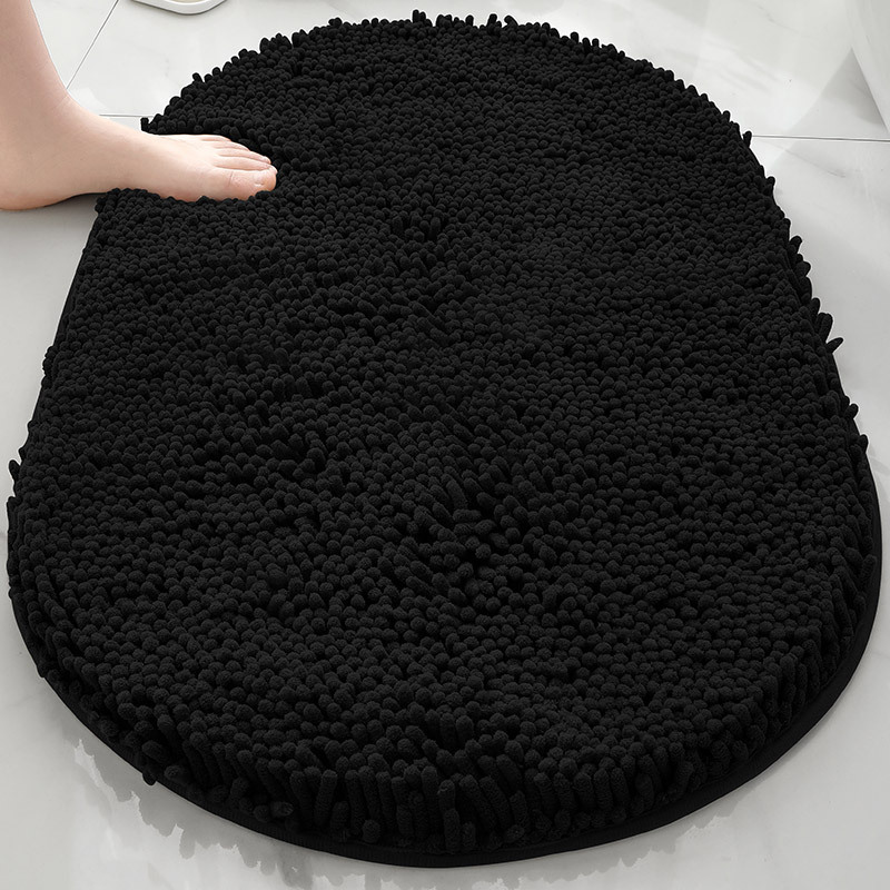 Alfombra absorbente de baño de chenilla ovalada Alfombra de pie de puerta de baño Alfombra antideslizante de entrada de baño Alfombra de dormitorio