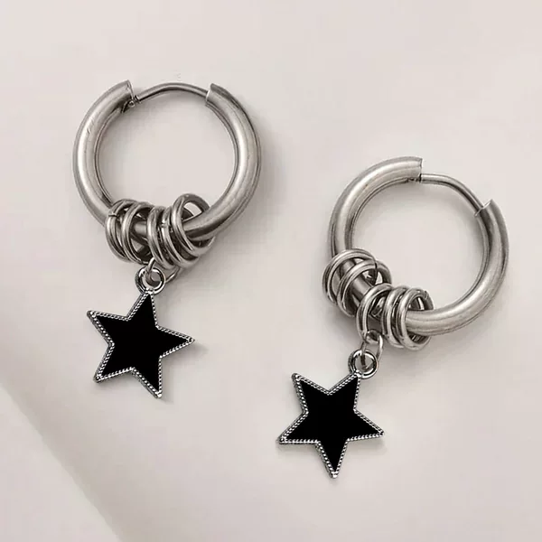 European and American Hot-Selling Personalized Fashion Alloy Earrings, Five-Pointed Star Earrings, Hip-Hop Punk Earrings, 2026 Versatile Earrings