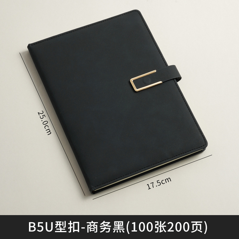 A5 cuaderno de notas logotipo de oficina de negocios regalos de cuero suave grueso de alto valor de la cara hebilla cuaderno de notas caja de regalo