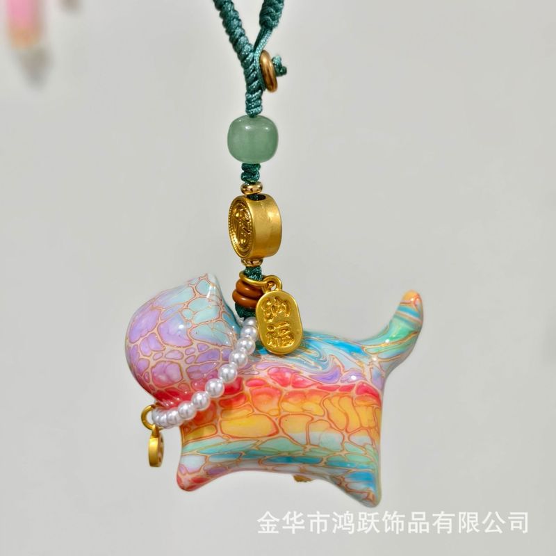 寺庙同款招财猫手把件大漆猫文玩手工编织钥匙扣多彩猫咪包挂车挂|undefined