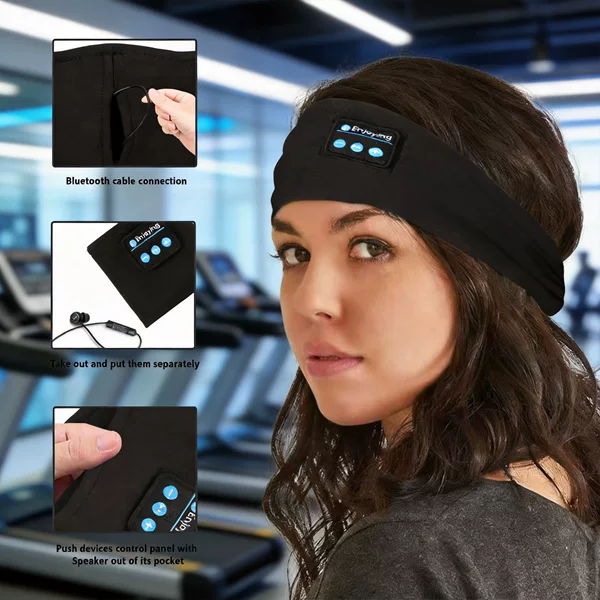 Running Bluetooth Music Sports Headband Wireless Noise-Cancelling Sweat-Proof Breathable Lightweight Headphones