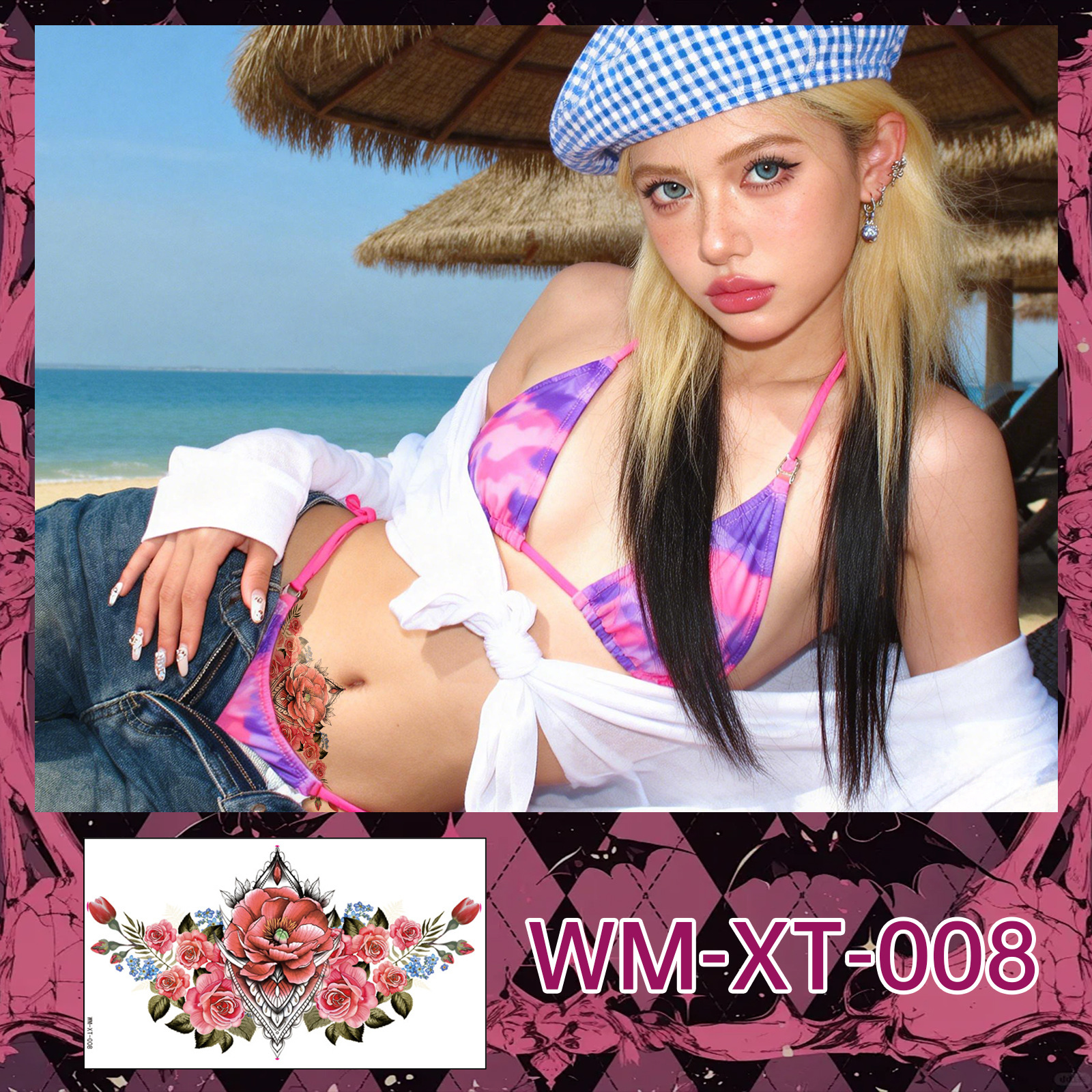 Tatouage clavicule poitrine WM-XT-08 / 138*240mm