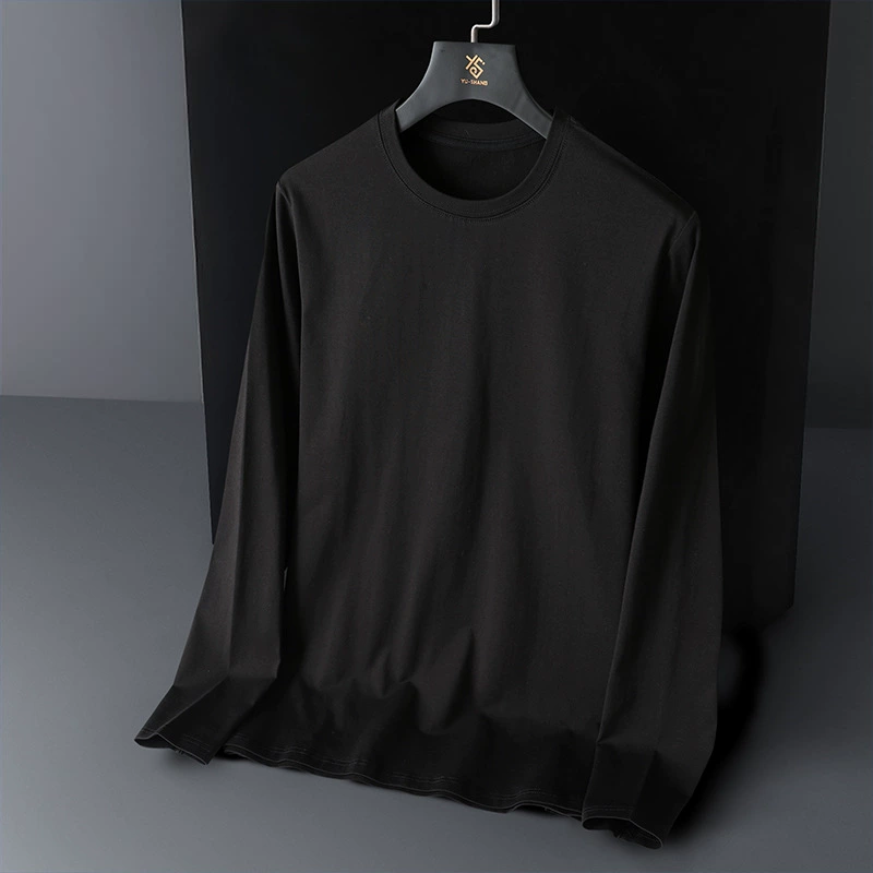 Body-friendly solid long-sleeve, autumn, plus size, round collar