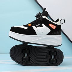 暴走鞋男女童雙輪運動鞋兒童滑輪鞋小學生跑步鞋中大童旋轉扣童鞋