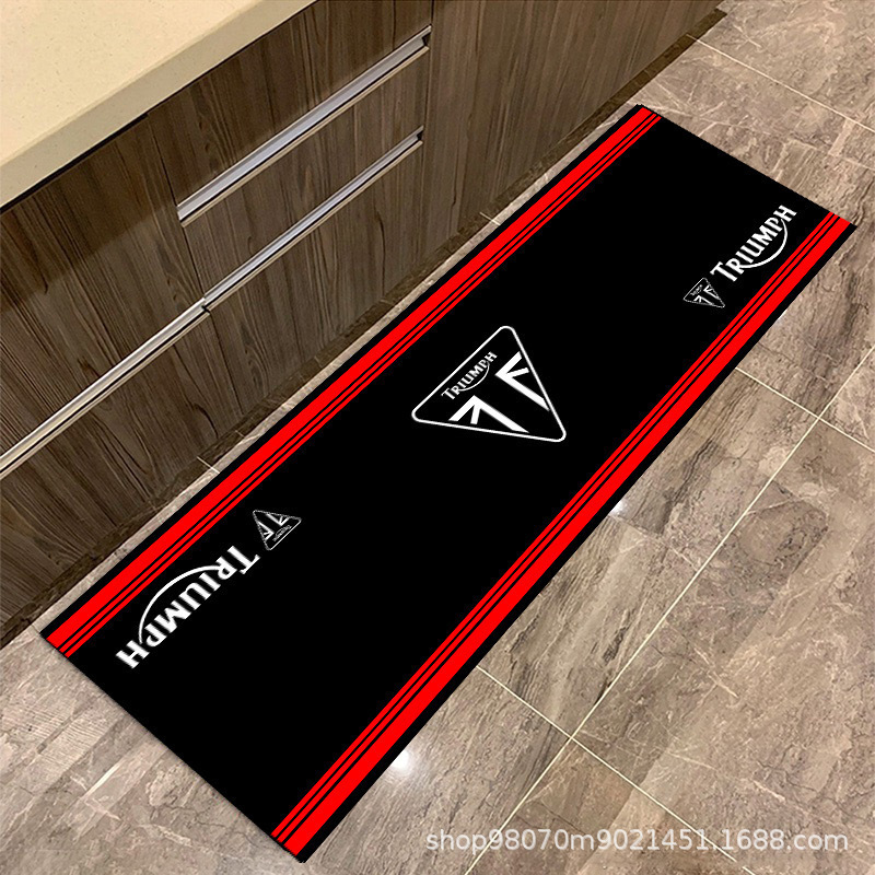 Temu跨境代发越野机车展示专用垫水晶绒logo印花卧室装饰床边毯|undefined